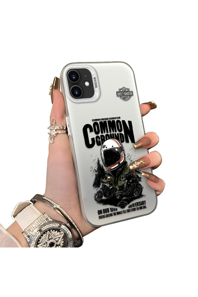 ucuc iPhone 11 Compatible Hard Back Silicone Edge Racer Pattern Shock Absorbi...