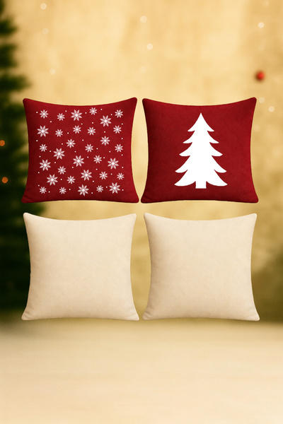 De'Vor مجموعة من 4 أغطية وسائد بتصميم السنة الجديدة