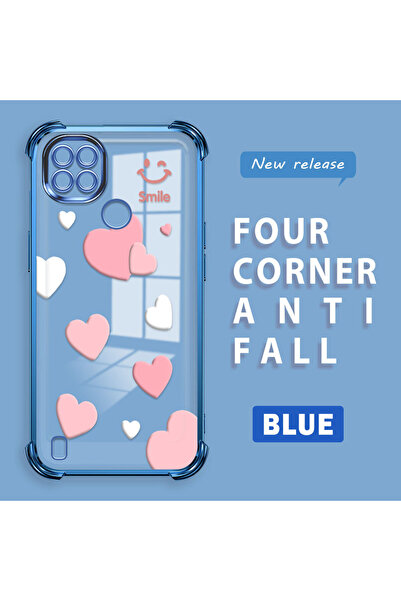 Hontinga حافظة متوافقة مع هاتف Realme C21، حافظة هاتف من السيليكون الشفاف بنم...