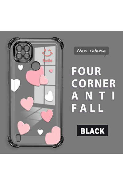 Hontinga حافظة متوافقة مع هاتف Realme C21، حافظة هاتف من السيليكون الشفاف بنم...