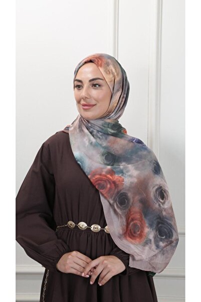 locella Desenli Kraş Şal Vizon-10