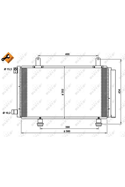 E-KRAFT Condensator Climatizare Fiat Sedici Mitsubishi Asx