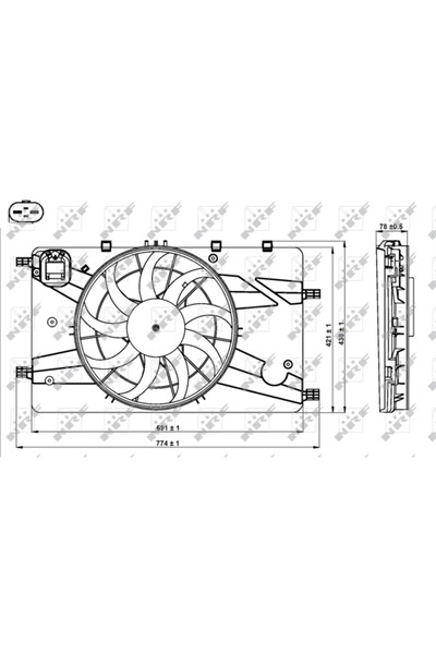 NRF Ventilator Radiator Chevrolet Cruze/Orlando Opel Astra J/Insignia A/Zafir...