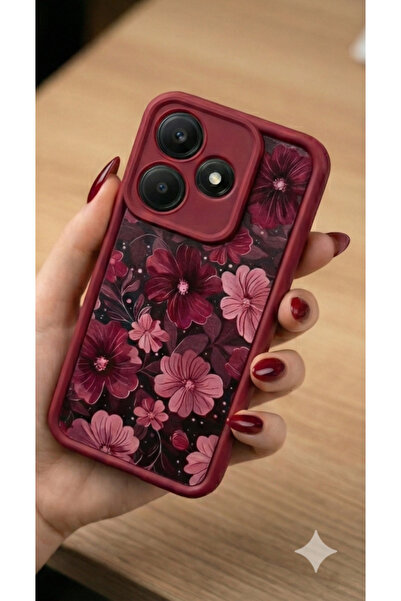 UnDePlus Xiaomi Redmi 13 4G Kılıf Kamera Çıkıntılı Renkli Çiçek Kabartmalı Silikon Kapak BS1