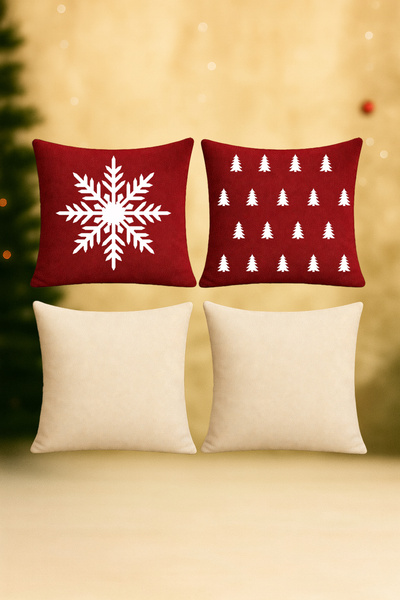 De'Vor مجموعة من 4 أغطية وسائد بتصميم السنة الجديدة