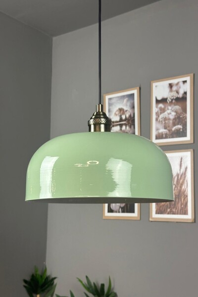 Bamyum Mint Yeşili Rocha Metal Avize Lale Başlık Salon Masaüstü Mutfak Otel T...