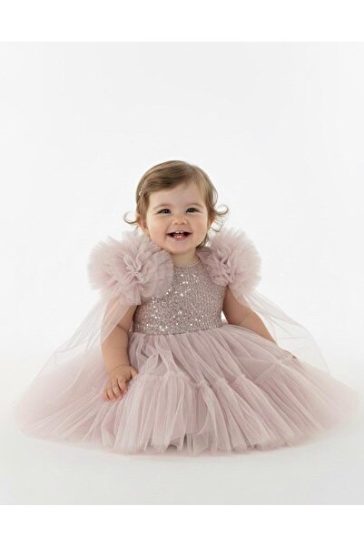 MİNİMONY Rochie de seara cu paiete cu volane pentru fete de 2-6 ani