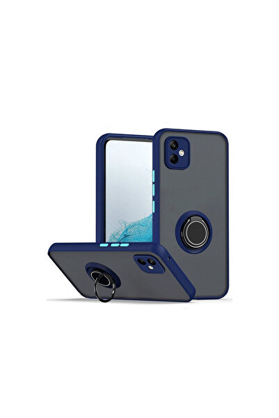NewFace حافظة سامسونج جالاكسي A06 مونتريال من السيليكون مع حلقة - أزرق داكن