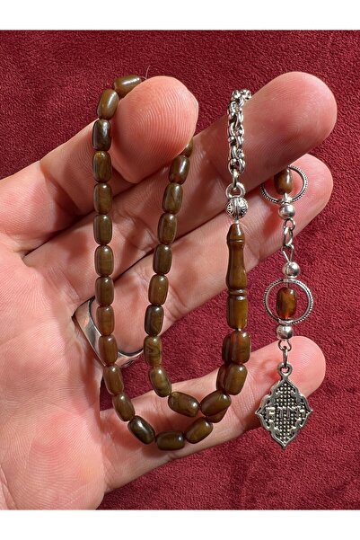 TTS TÜRK TESBİH SANATI سبحة من حجر العنبر الناري مقاس 4/7 مم