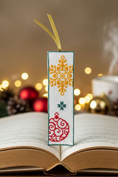 Uretti - Sibel 2453 5486 Handmade Cross-Stitch Embroidered Christmas Ornament Themed Bookmark