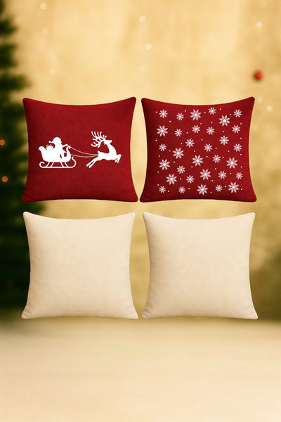 De'Vor مجموعة من 4 أغطية وسائد بتصميم السنة الجديدة