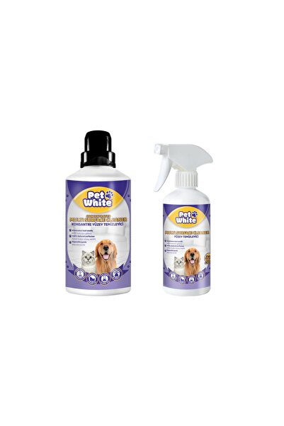 Pet White : Safe floor solution for dogs and cats 1000 ml + Multi-surface spr...