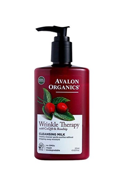 Avalon Organics حليب منظف لعلاج التجاعيد مع إنزيم Q10 وزيت ثمر الورد 251 مل