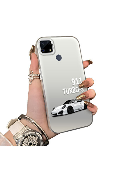 ucuc حافظة متوافقة مع هاتف Realme C25S، نمط سيارة رياضية، حافة مرنة، حماية من...