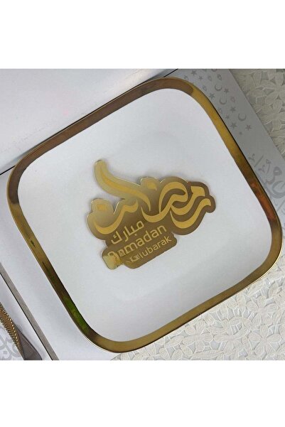 Story of candle رمضان ،عبارة تقديم صحن ترحيبية رمضان مبارك عدد 6 قطع | ذهبي