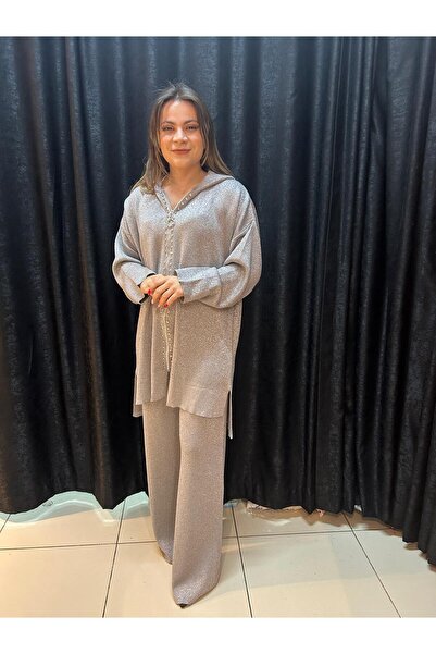 Elit Butik Glittery Zippered Knitwear Set