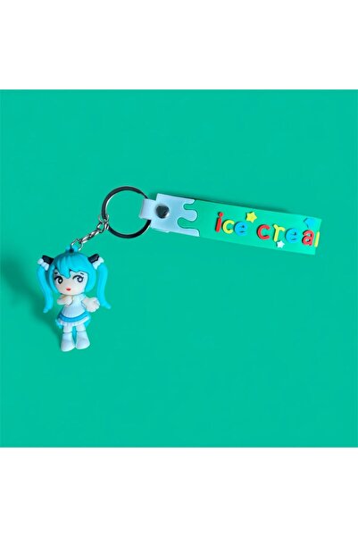 glownux Pink Anime Hatsune Miku Silicone Keychain
