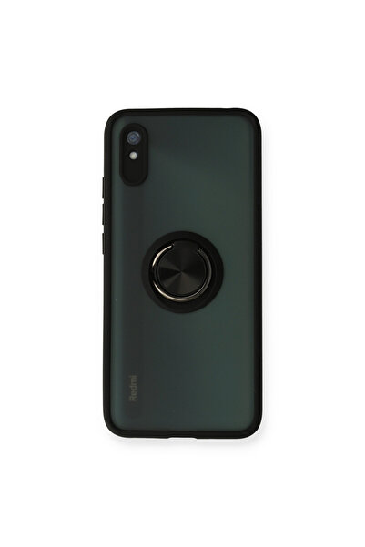 NewFace غطاء حماية سيليكون لهاتف Xiaomi Redmi 9A مونتريال مع حلقة - أسود