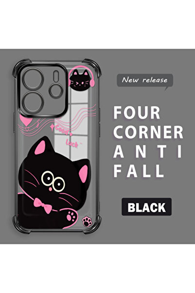 ucuc جراب شاومي ريدمي نوت 14 4G متوافق مع الحماية من السقوط، شفاف، بتصميم سيل...