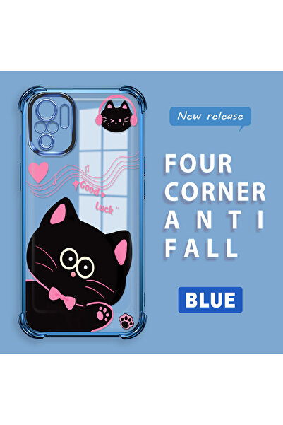 ucuc Xiaomi Poco M5S Compatible Anti-Fall Transparent Coating Case Four Corne...