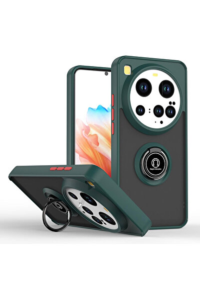 NewFace غطاء حماية سيليكون لهاتف شاومي مي 15 ألترا مع حلقة مونتريال - أخضر