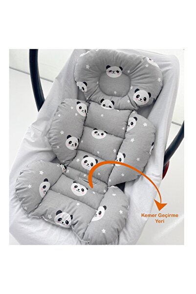 Jaju Baby وسادة عربة الأطفال من القماش القطني العضوي باللون الرمادي - متوافقة...