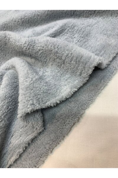 Yiğit Kumaş Gray Welsoft Fabric Double Sided - Soft and Fluffy Texture