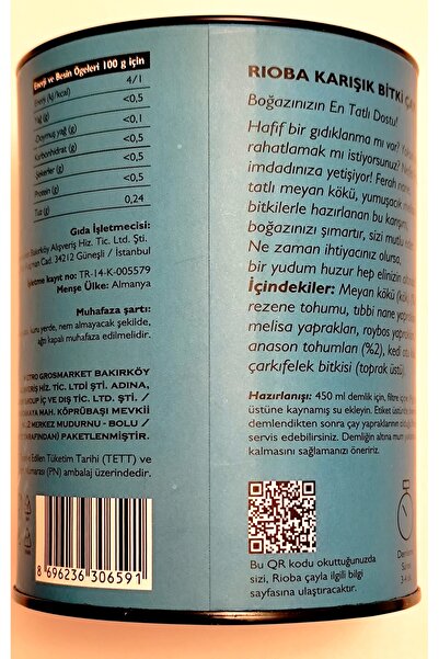Rioba Nefes Harmonisi - Karışık Bitki Çayı Anason ve Tıbbi Nane ve Meyan Kökü