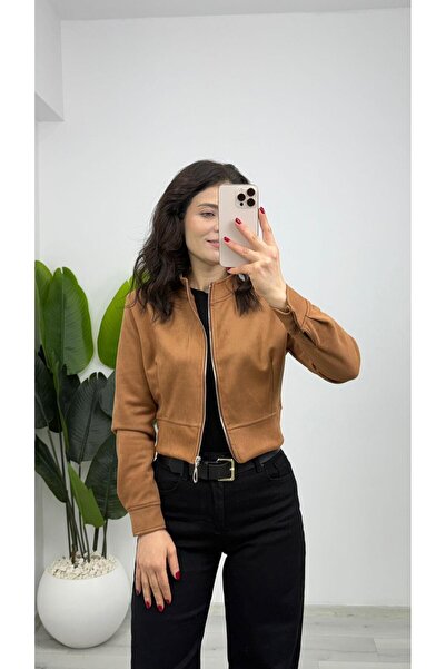 TUNAM BUTİK 1551 سترة من جلد الغزال تان