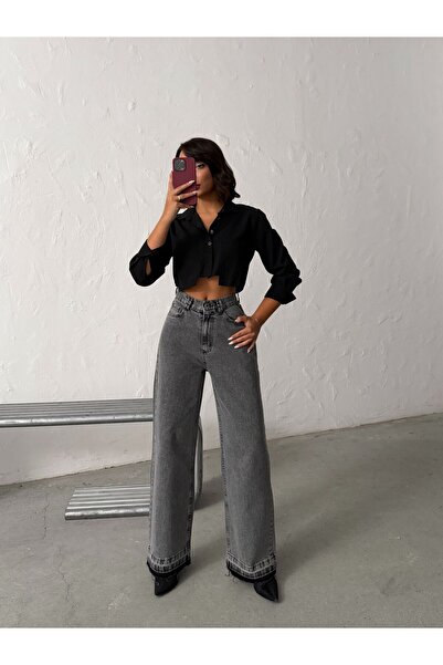 Blue Wings PAÇA SÖKÜMLÜ BOL PAÇA YÜKSEK BEL PANTOLON