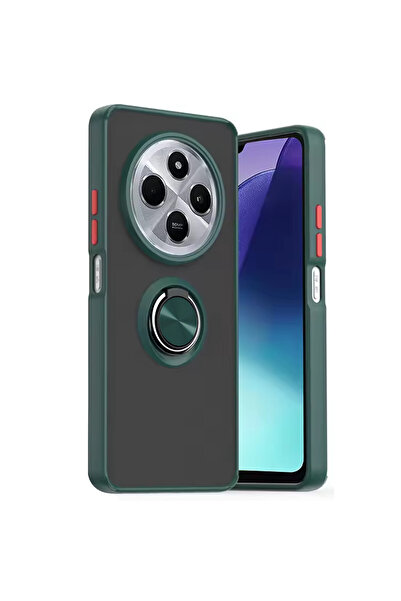 NewFace حافظة هاتف Xiaomi Redmi 14C من السيليكون مع حلقة مونتريال - أخضر