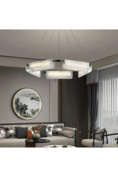 RONİSU AYDINLATMA Delia Mermer Avize – Modern Zarafet, LED Aydınlatmalı RA-AV...