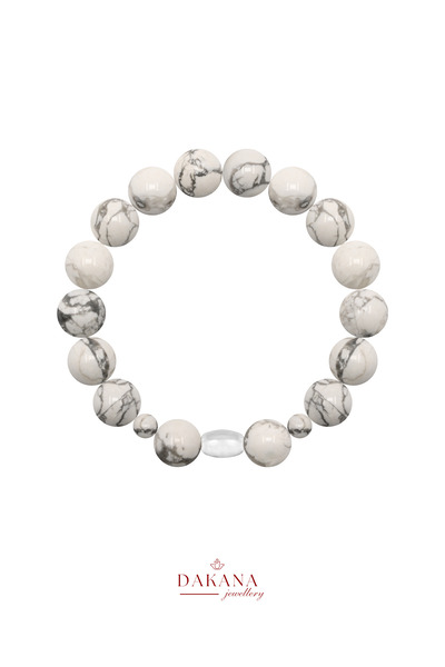 DAKANA JEWELLERY سوار رجالي من الحجر الطبيعي المعتمد من حجر الحوت (حجر العقرب)