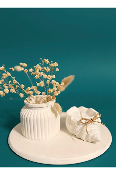 Store Vazo Tepsi Mum Seti | Ev Dekoru Hediyelik Eşya - Bohem Ev Aksesuarı