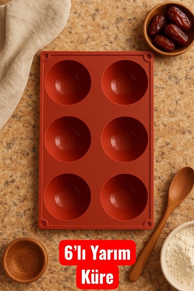 Nesto Home 6'lı Silikon Yarım Küre Kek Muffin ve Çikolata Kalıbı