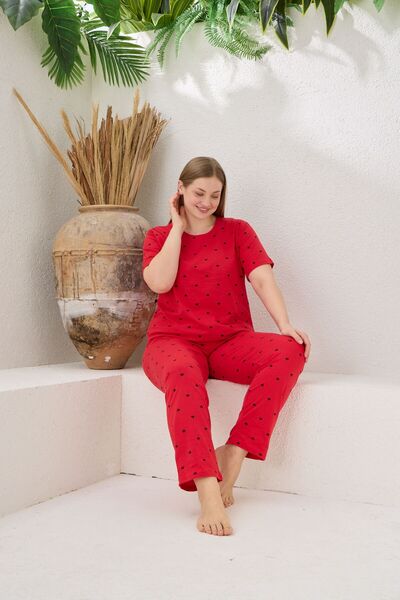 pijamacity KADIN KALP DESENLİ PAMUKLU PİJAMA TAKIMI