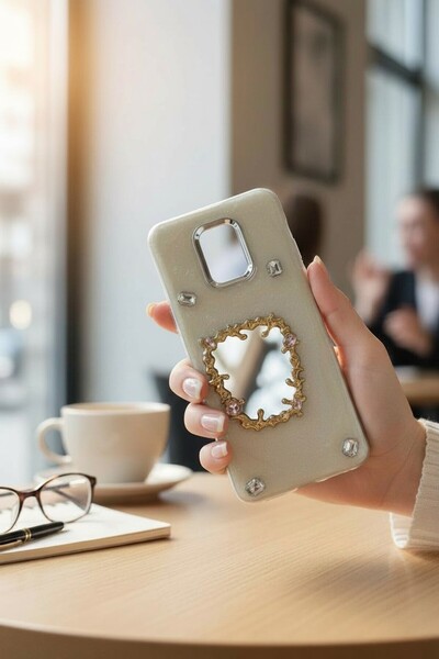 batuteknoloji Xiaomi Redmi Note 9 Pro-Note 9S Aynalı Taşlı Fiyonklu Kabartma ...