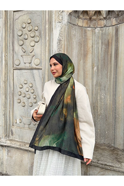Mira İpek Desenli Bambu Kraş Şal Tok Duran Kadın Şal