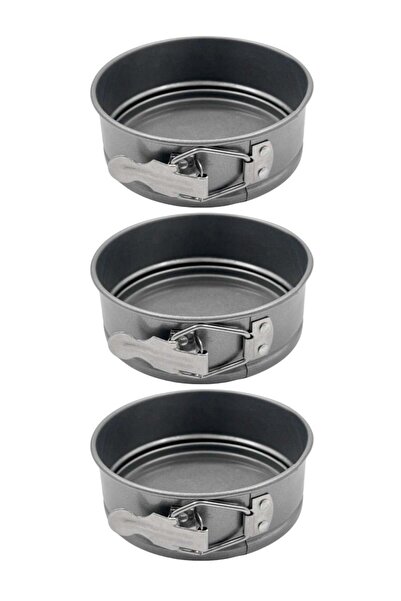 AMES SUPPLIER Set of 3 12 cm Non-Stick Round Cake Pans with Leakproof Lock for Cheesecake & Desserts