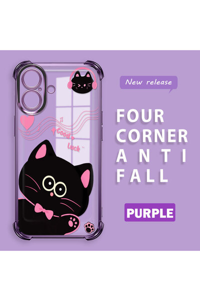 ucuc غطاء شفاف مضاد للسقوط متوافق مع آيفون 16 بتصميم سيليكون سميك في الزوايا ...