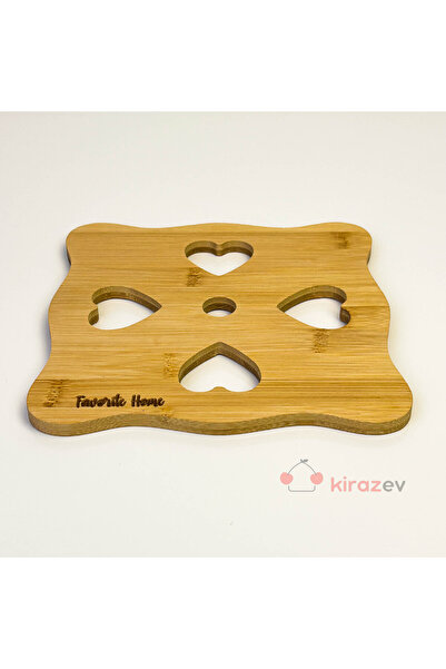 KirazEv Bambu Nihale Kalpli | Isıya Dayanıklı Ahşap Tencere Altlığı