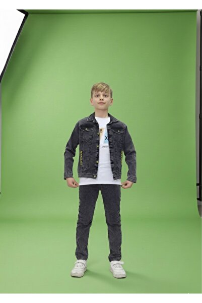 BeModal Boys' Triple Jean Set Triple Denim Set T-Shirt Pants Jacket