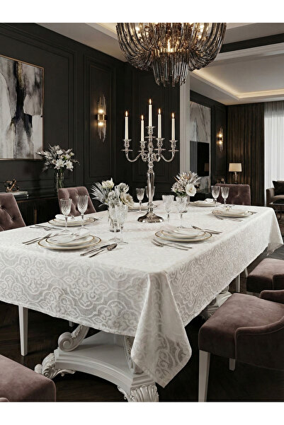 Finezza مفرش طاولة من الكتان الكريمي من نيدا -1509