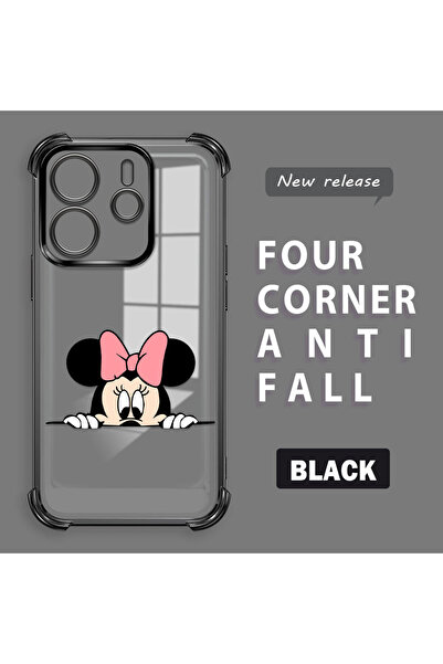 ucuc جراب شاومي ريدمي نوت 14 متوافق مع السيليكون الشفاف، جراب سميك بأربعة زوا...