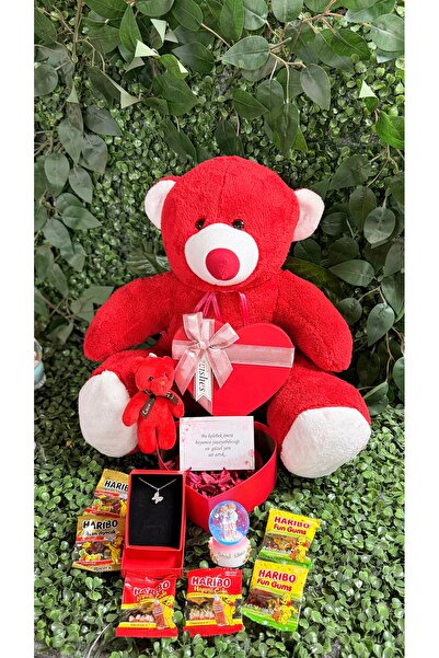 PİNK SHAKE Yılbaşı Özel Kırmızı Peluş Ayıcık Hediye Seti – Yeni Yıl Sürprizi