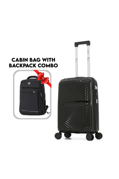 Fancl Cabin Size Trolley Bag with Melife Backpack Combo