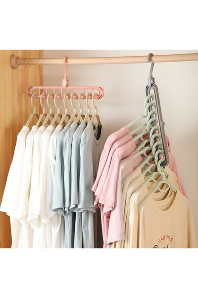 Doori Suport multifuncțional pentru haine, organizator de dulap pentru haine. Umeraș cu 9 compartimente