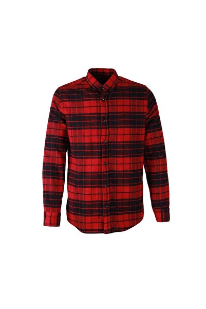 trender Pocketless Lumberjack Red - Black Men's Shirt 8025