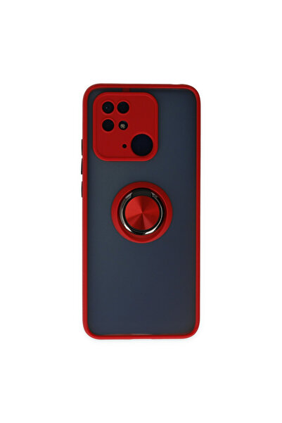 NewFace غطاء سيليكون مونتريال لجهاز Xiaomi Poco C40 مع حلقة - أحمر