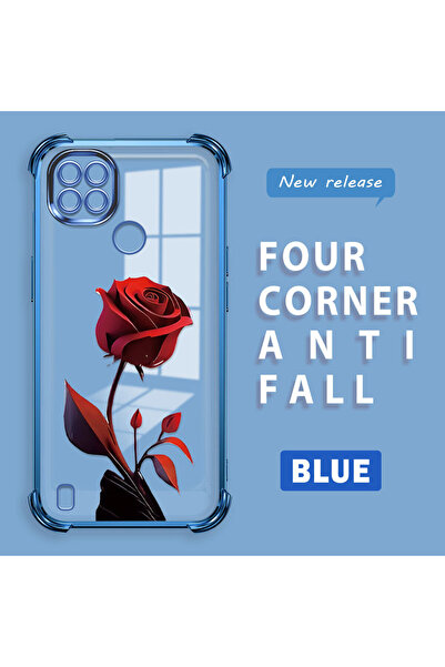 ucuc حافظة من السيليكون الشفاف المتوافقة مع هاتف Realme C21 بأربعة زوايا ممتص...